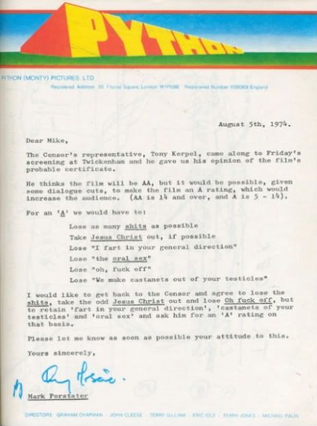 Monty Python Letter