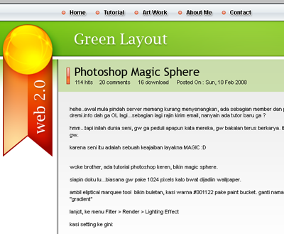 Green Layout Web 2.0 (Klik bwat ngegedein)