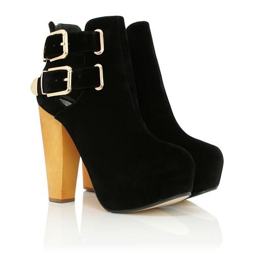 buckle platform ankle boots