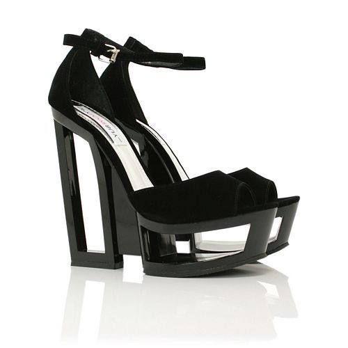 NEW WOMENS CUT OUT WEDGE HEEL PEEP TOE ANKLE STRAP BUCKLE PLATFORM ...