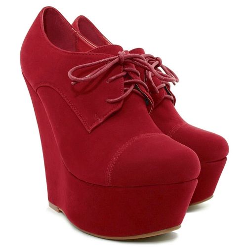 lace up ankle boots with wedge heel