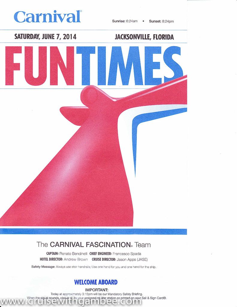 Carnival Fascination FunTimes Daily Paper