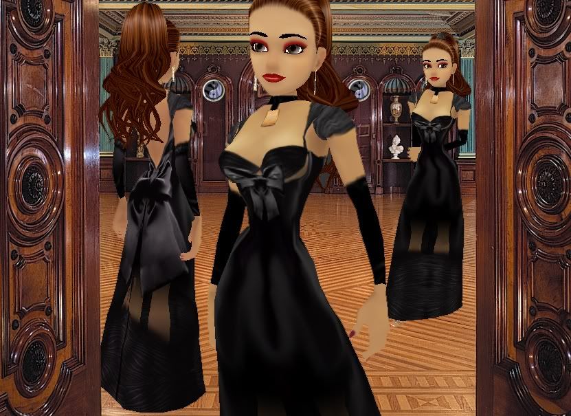 Black Satin Bow Gown