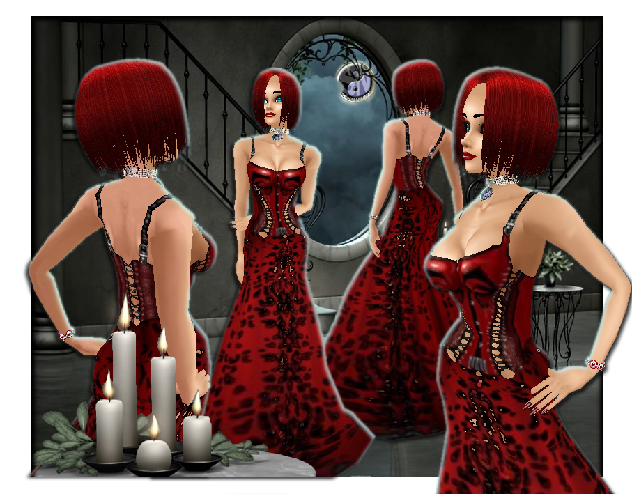 SN Red&amp;BlackCorsetGown