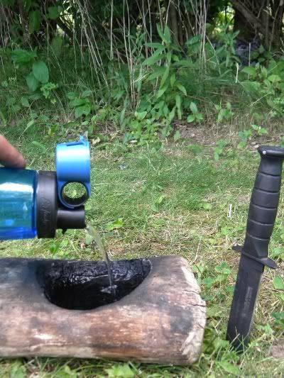 Filling the bowl with water