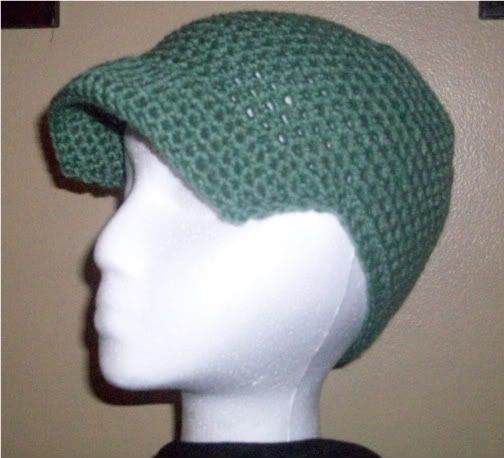 Spring Green Crochet Brimmed Skull Cap