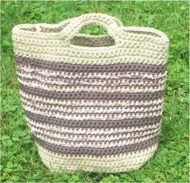 Pink/Brown/Tan Crochet Bag