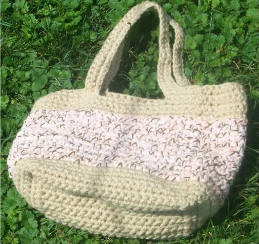 Pink/Brown/Tan Crochet Bag