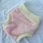 Wool Interlock Soaker-- Pink/Cream  Large