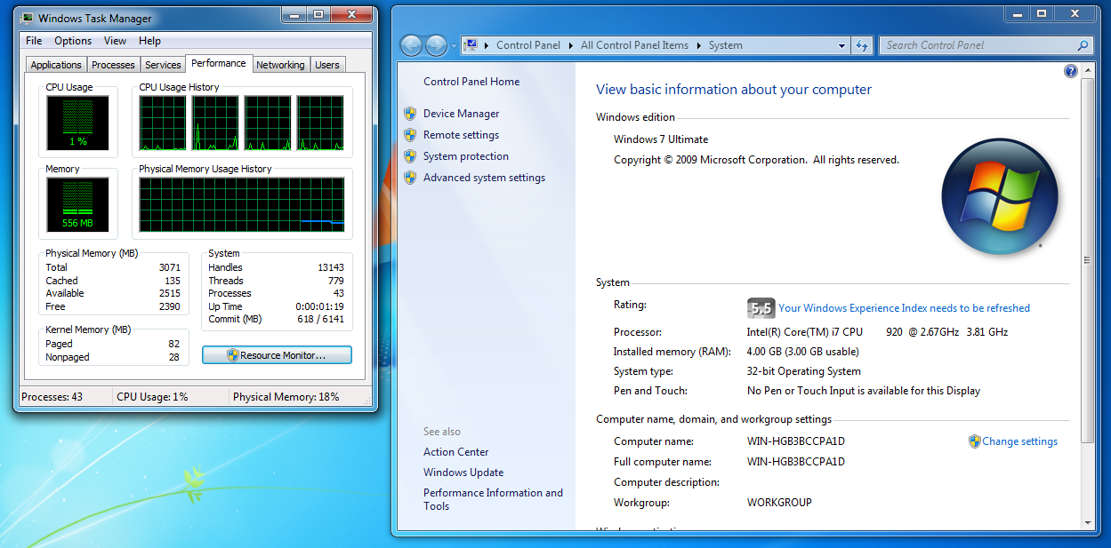 Windows Vista 64 Bit 4Gb Ram