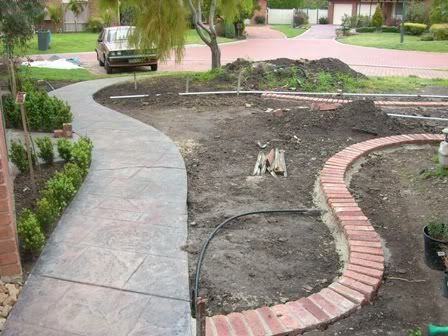 Brick garden edging