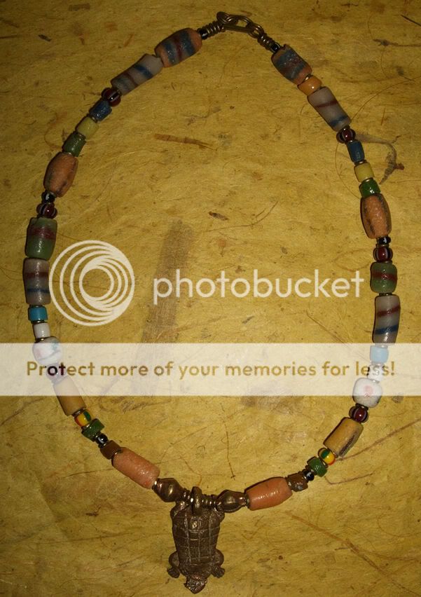 African Armadillo brass choker necklace pendant jnra5