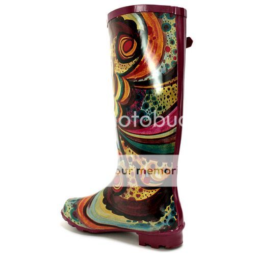 NEW PICASSO CALF BUCKLE WELLIES WELLINGTON KNEE BOOTS