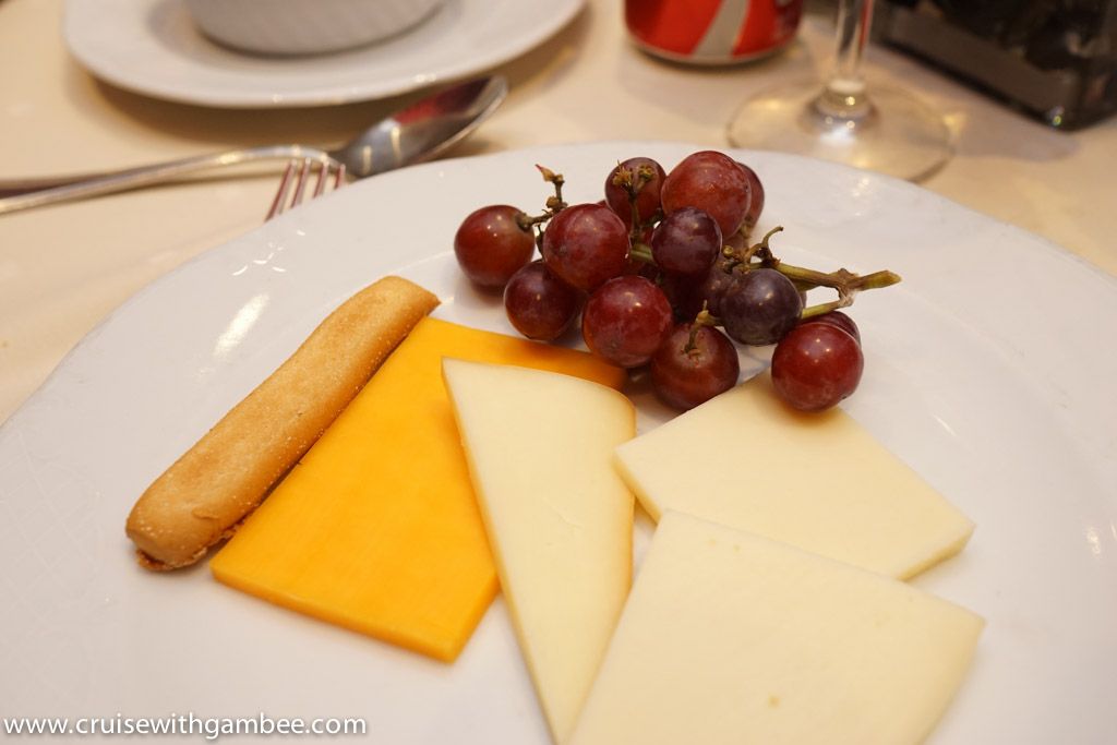 MSC Divina Food Cheese plate main dining room