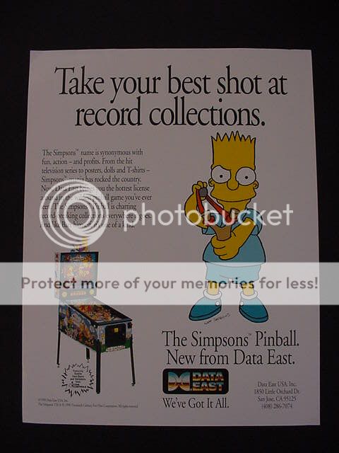 Simpsons Data East Pinball Flyer / Original Brochure  