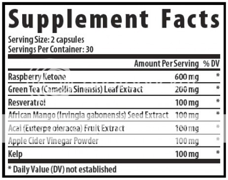 slimifit raspberry ketones ingredients