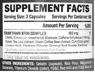 Trimthin X700 ingredients