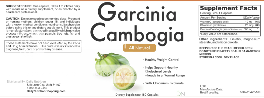 garcinia cambogia by daily nutrition ingredients