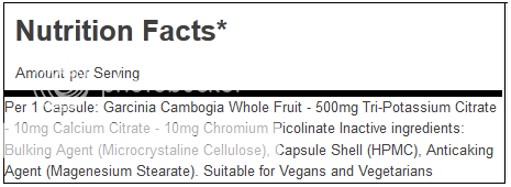 garcinia cambogia by slimming.com ingredients