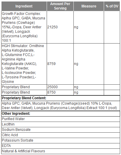 hgh 30000 spray ingredients