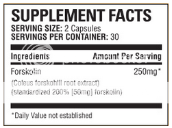forskolin 250 by bauer nutrition ingredients