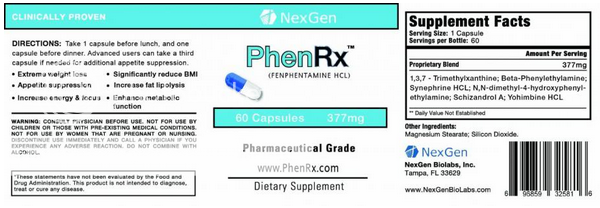 PhenRx ingredients