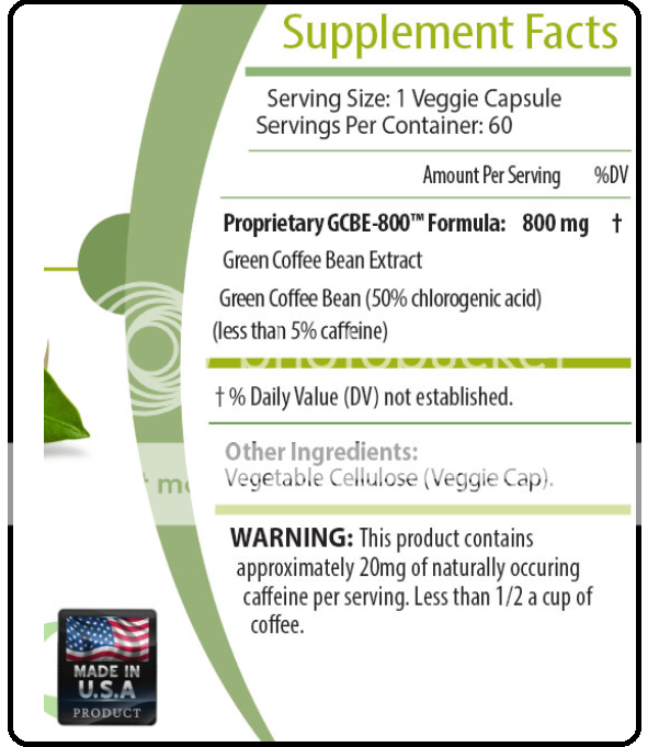 body spartan green coffee bean ingredients