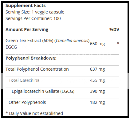 green tea egcg extreme ingredients