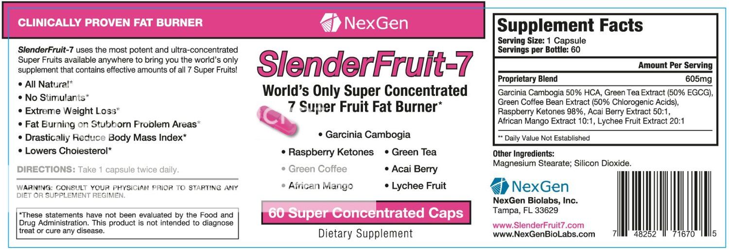 SlenderFruit-7 supplement facts