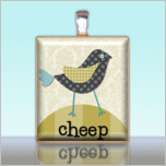 Scrabble Pendant CHEEP & TWEET BIRD Mod Birds Charm  