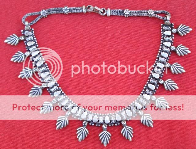 TRADITIONAL DESIGN SOLID SILVER NECKLACE CHAIN RAJASTHAN INDIA  