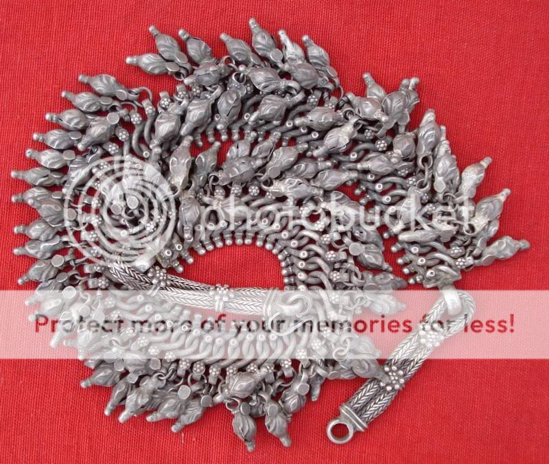   BELLY DANCE ETHNIC TRIBAL OLD SILVER JEWELRY NECKLACE PENDANT INDIA